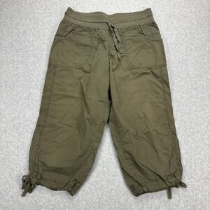 Mossimo Cargo Capri Pants Womens 16W Green Cotton Utility Gorpcore Y2K Cropped